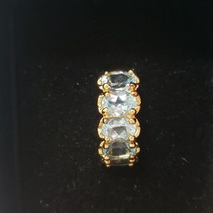 Technibond Gold Plated Aquamarine  Ring Size 7.5